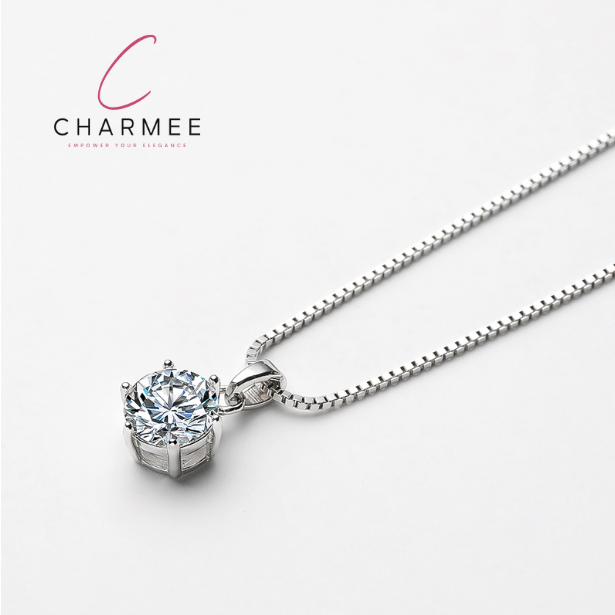 1 Karaat Moissanite zilveren hanger