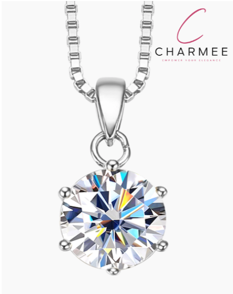 1 Karaat Moissanite zilveren hanger